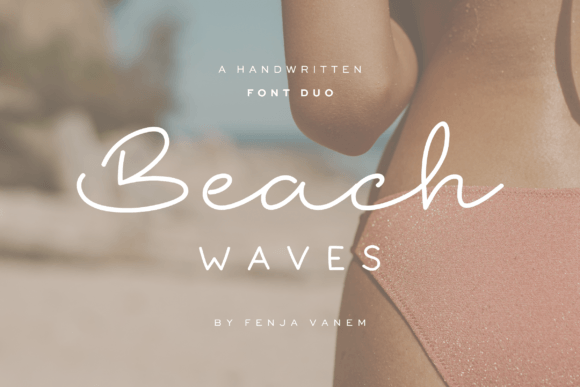 Capturing Coastal Calm: The Beach Waves Font Duo