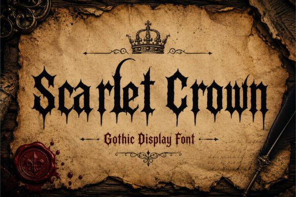 Unleash Dark Elegance with Scarlet Crown Typography