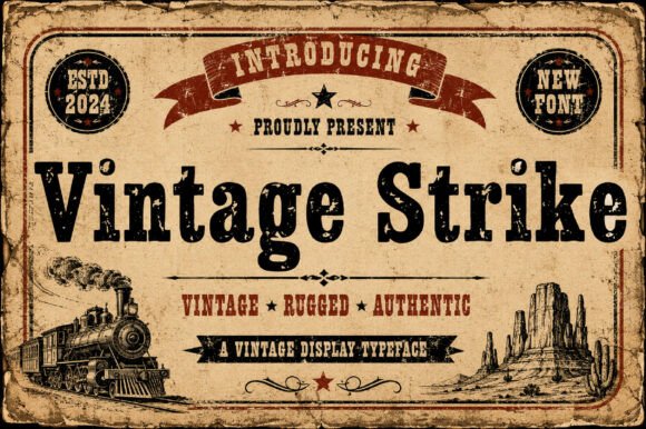 Vintage Strike: The Distressed Slab Display Font